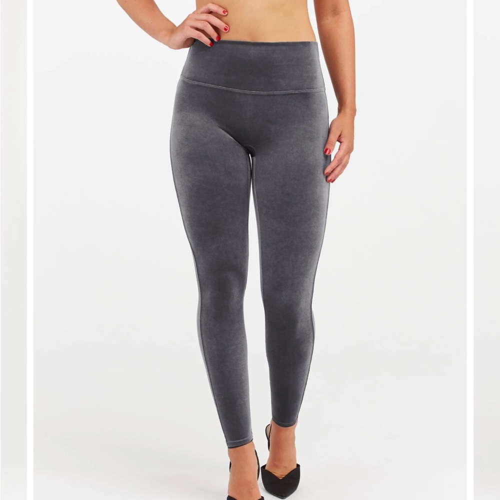 Spanx Velvet Leggings - Silver Chrime Size Medium